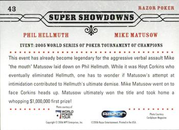 2006 Razor Poker #43 Phil Hellmuth / Mike Matusow Back